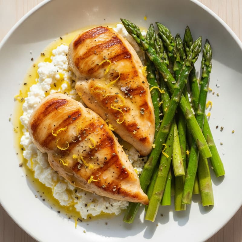 Lemon Herb Chicken with Cottage Cheese