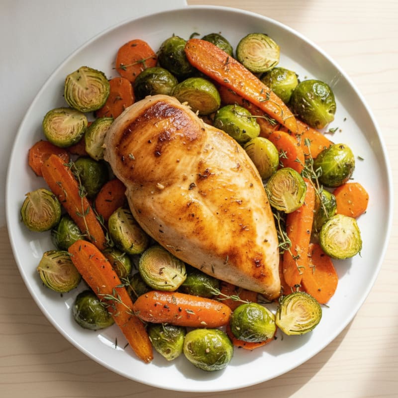 Pan-Seared Chicken with Roasted Vegetables