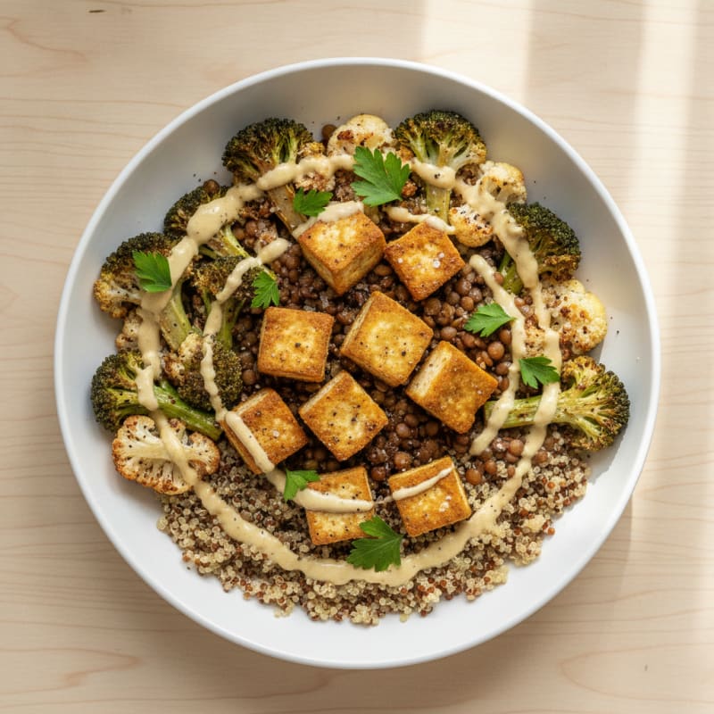 Roasted Vegetable Buddha Bowl with Tahini