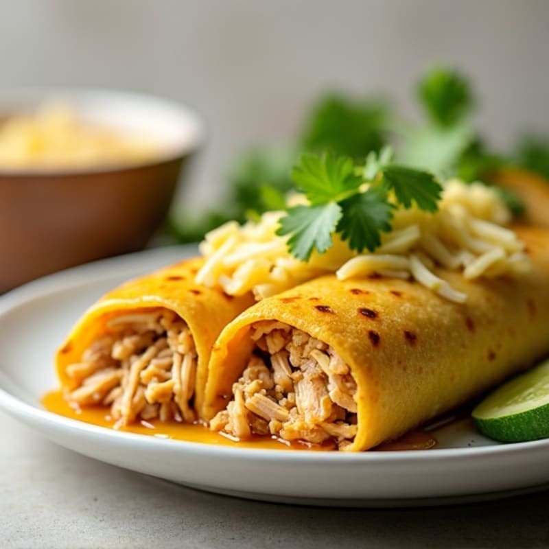 Salsa Verde Shredded Chicken Enchiladas