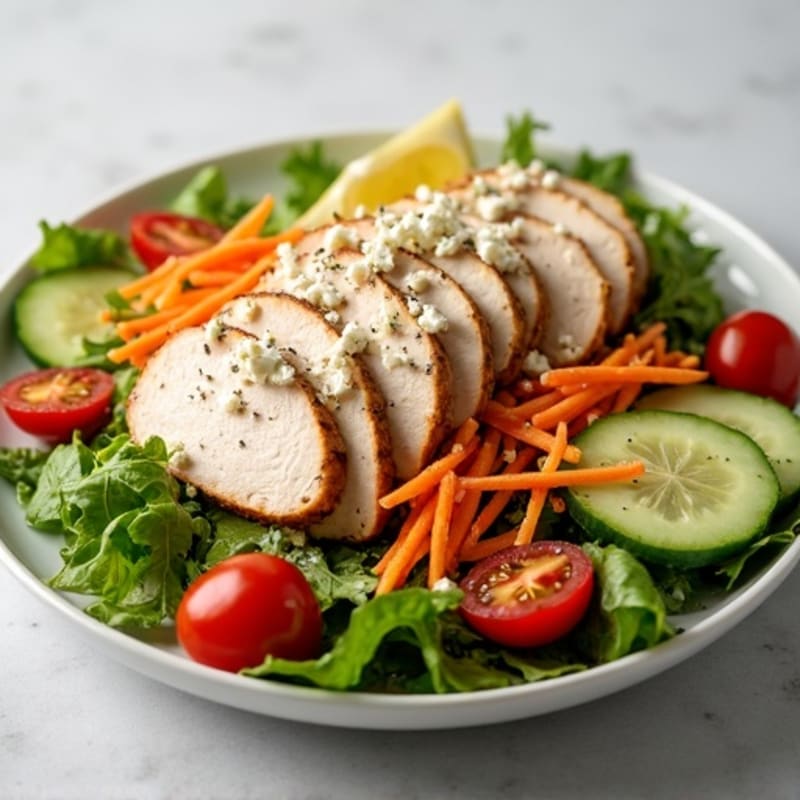Grilled Turkey Breast Salad with Crunchy Greens and Lemon Vinaigrette