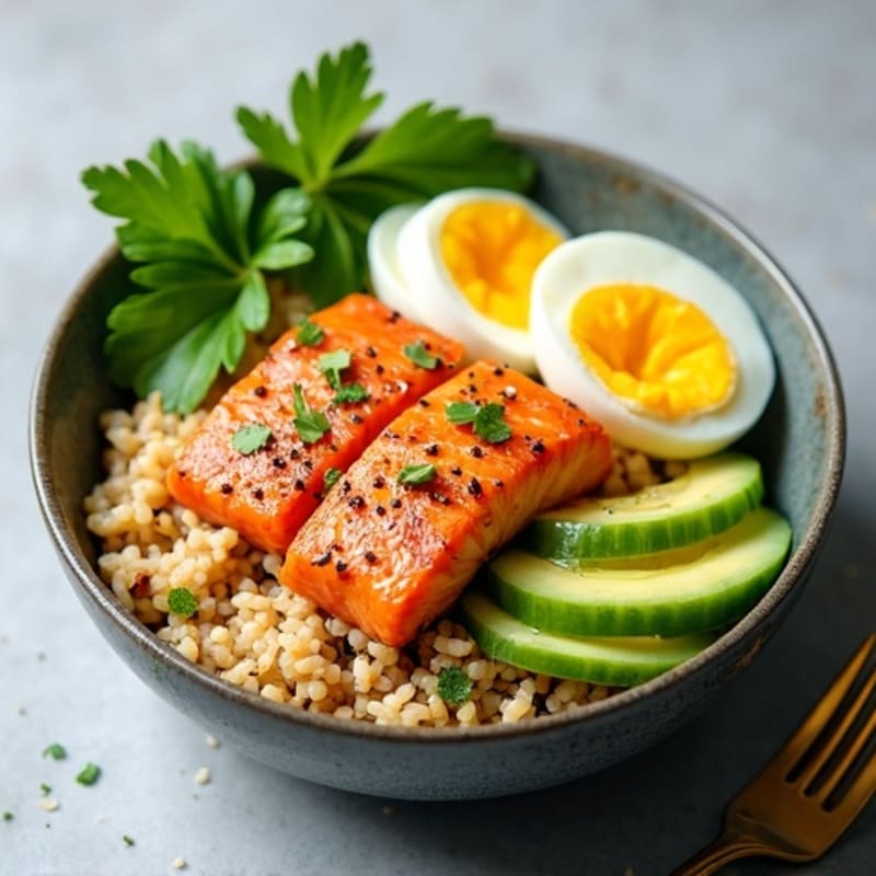 Fresh Salmon and Avocado Rice Bowl