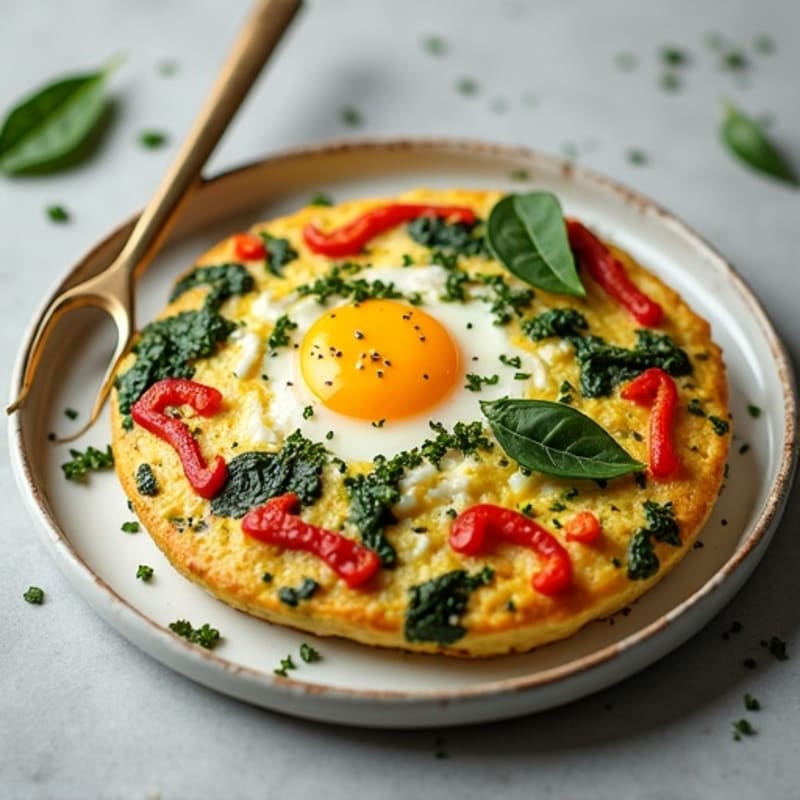 Fluffy Spinach and Feta Egg Frittata