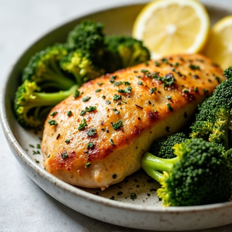 Sheet Pan Lemon Herb Roasted Chicken and Crispy Broccoli