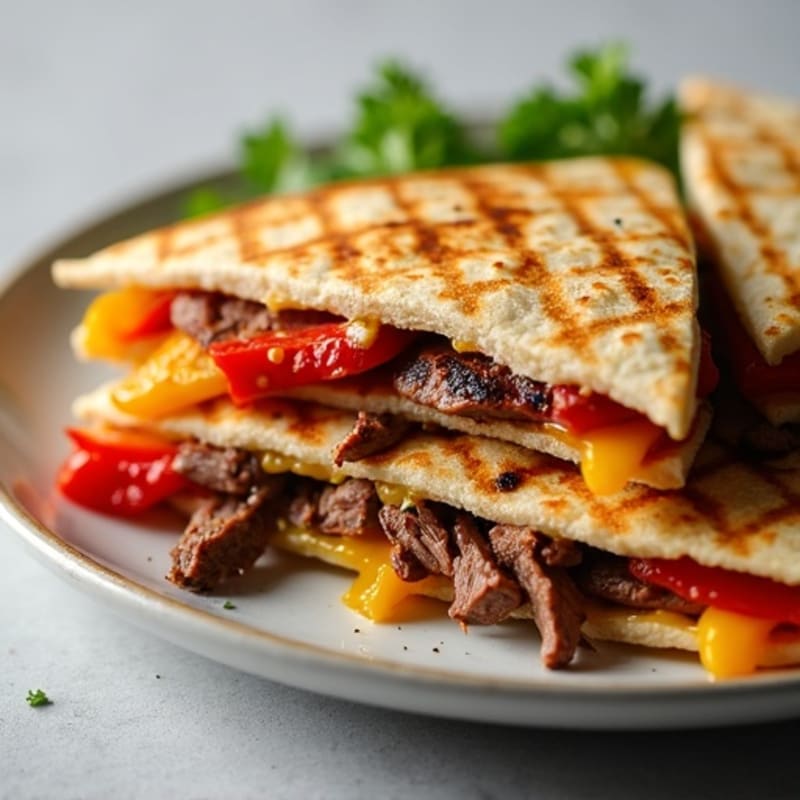 Grilled Steak and Bell Pepper Quesadillas