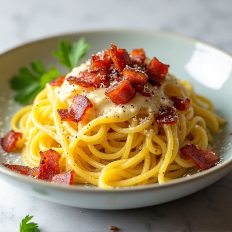 Creamy Turkey Bacon Spaghetti Squash Carbonara
