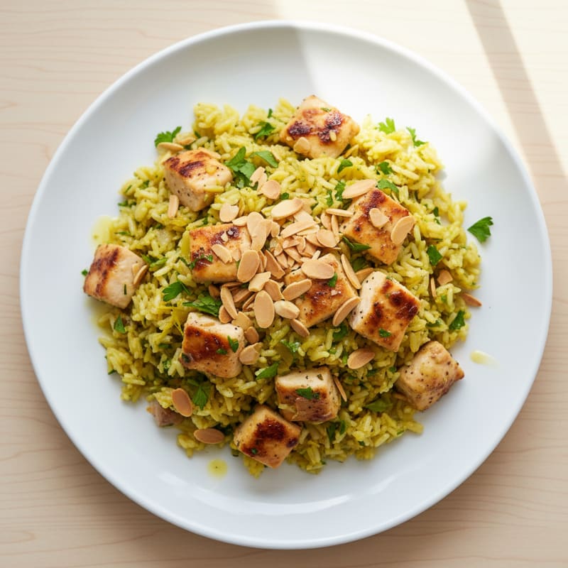 Lemon Herb Rice Pilaf with Toasted Almonds