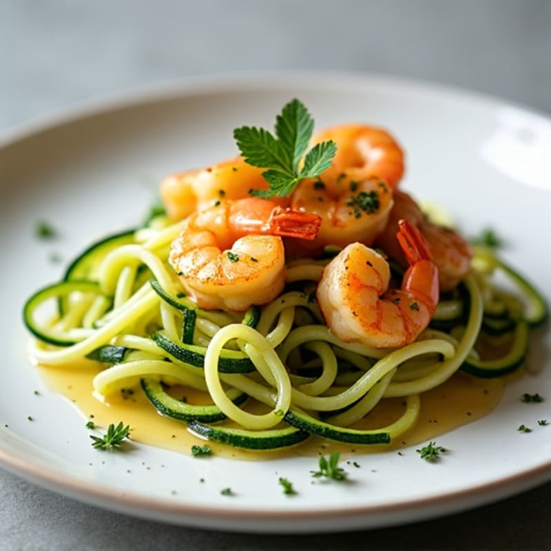 Lemon-Garlic Butter Shrimp with Herb Zucchini Noodles