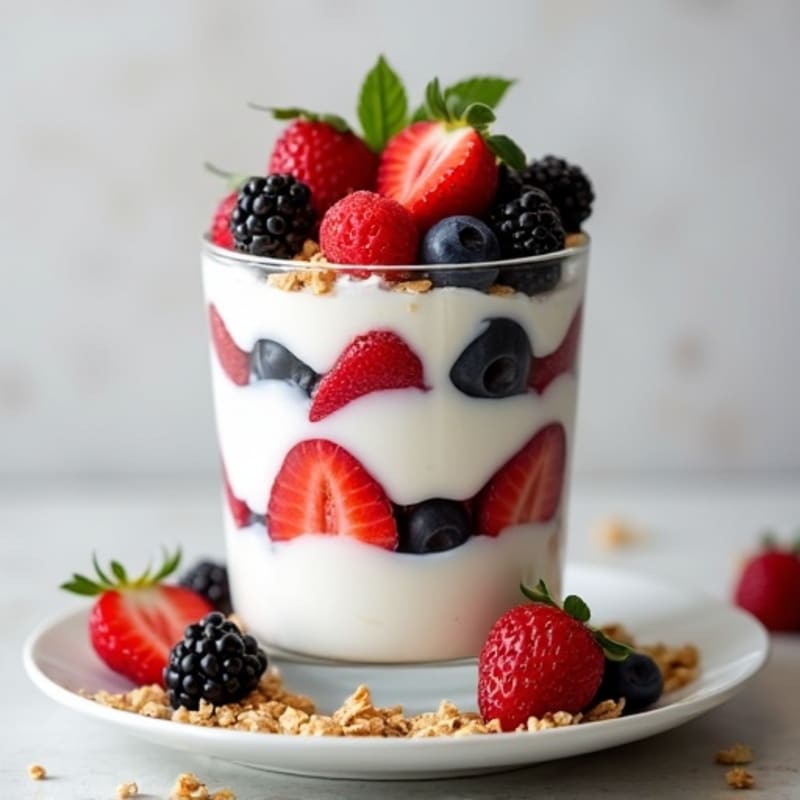 Creamy Greek Yogurt Protein Parfait with Mixed Berries