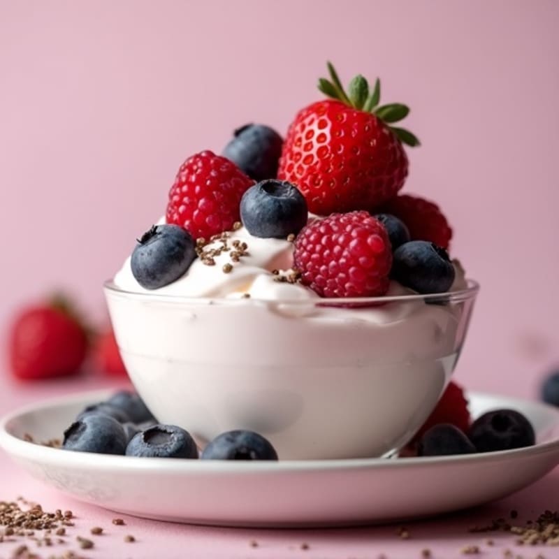 Creamy Greek Yogurt Protein Mousse with Mixed Berries