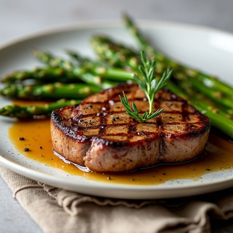 Pan-Seared Steak with Roasted Asparagus