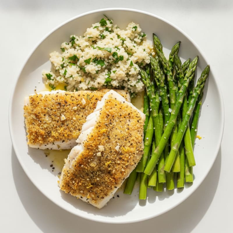 Lemon-Herb Baked Cod with Asparagus