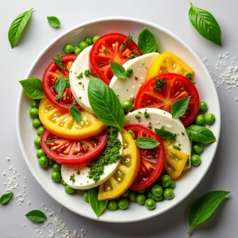 Fresh Tomato and Creamy Mozzarella Salad with Zesty Basil Pesto