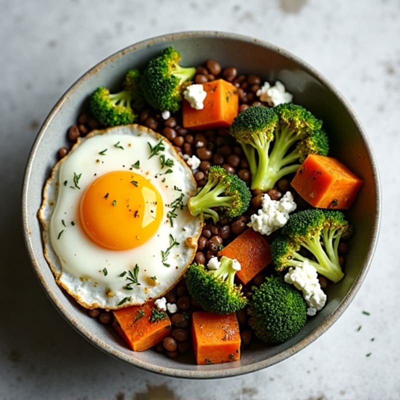 Herb-Roasted Lentil and Sweet Potato Bowl