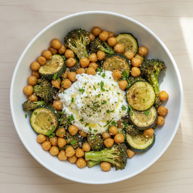 Roasted Vegetable and Chickpea Bowl