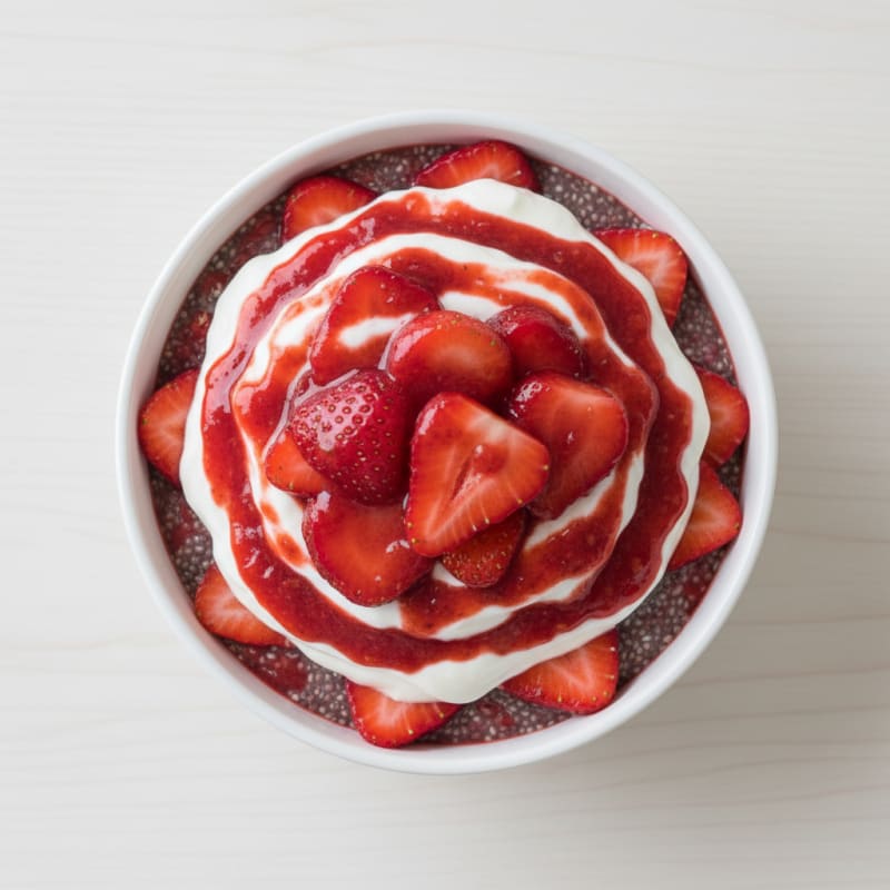 Strawberry Chia Pudding with Greek Yogurt