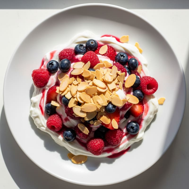 Greek Yogurt Protein Parfait with Berries and Almonds