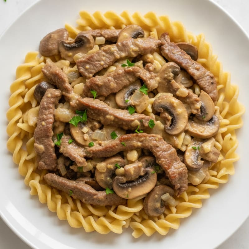 Classic Beef Stroganoff with Egg Noodles