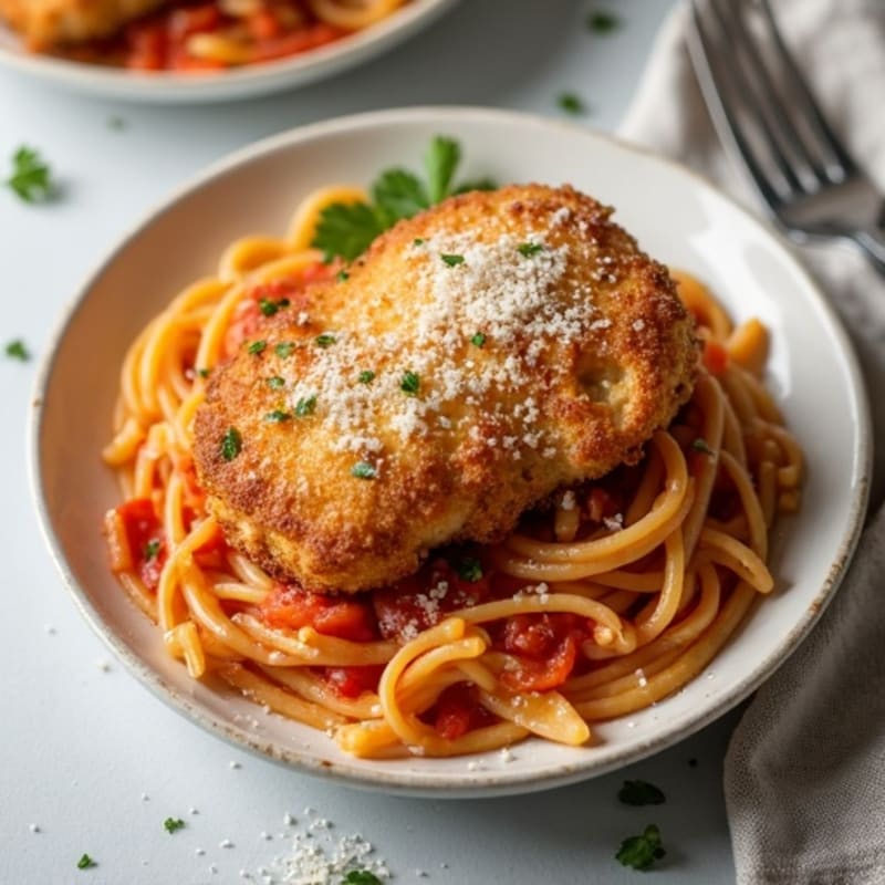 Crispy Pan-Seared Chicken Cutlets with Creamy Lightened Vodka Pasta