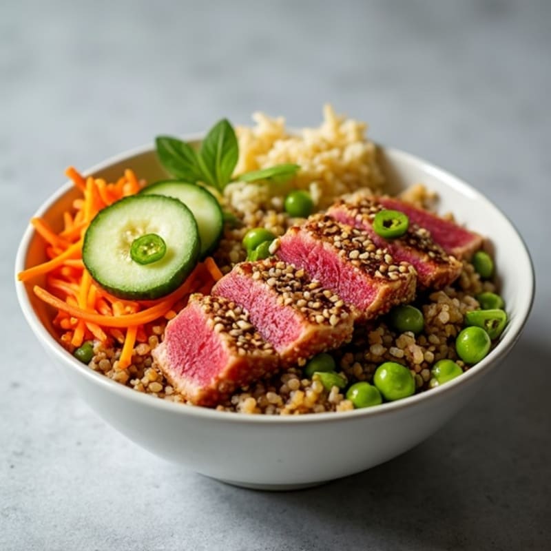 Sesame-Crusted Ahi Tuna Rice Bowl
