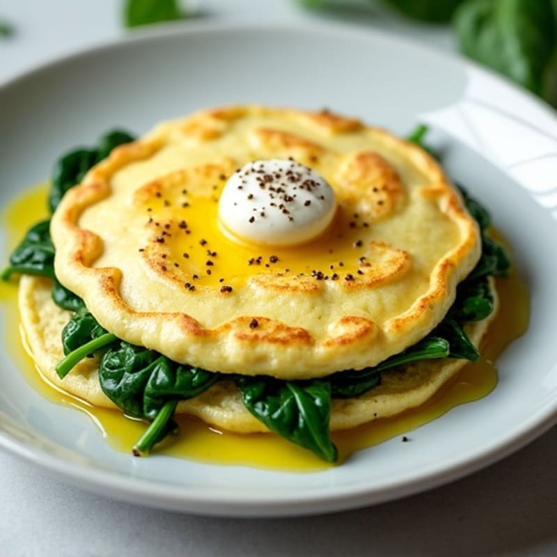 Egg White Spinach Omelette with Cottage Cheese