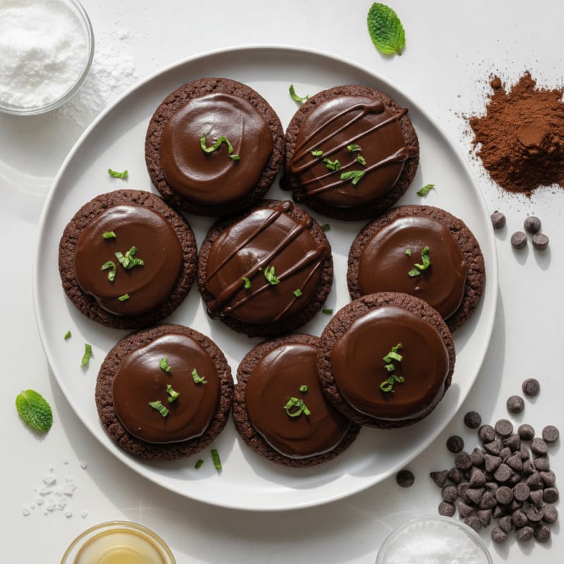 Double Chocolate Mint Protein Cookies