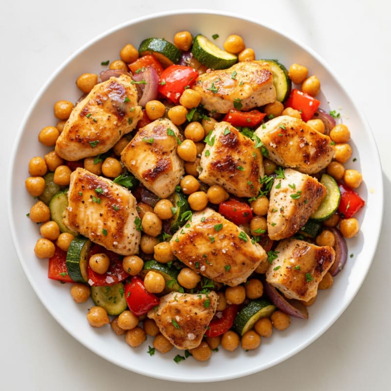 Zesty Roasted Vegetable and Chickpea Medley