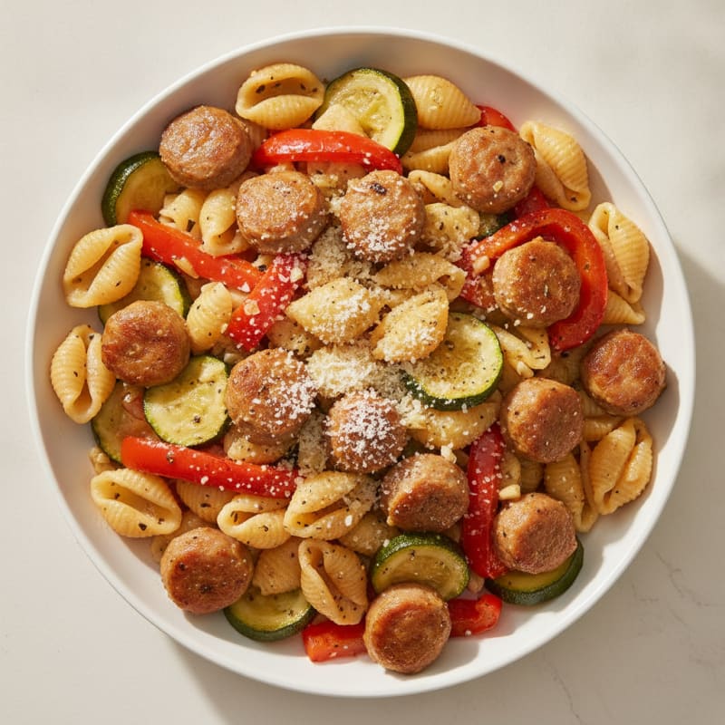 Italian Sausage Pasta with Roasted Vegetables