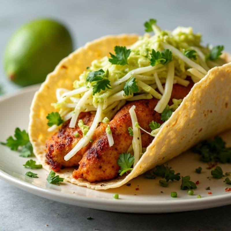 Spicy Roasted Chicken Tacos with Crunchy Cabbage Slaw