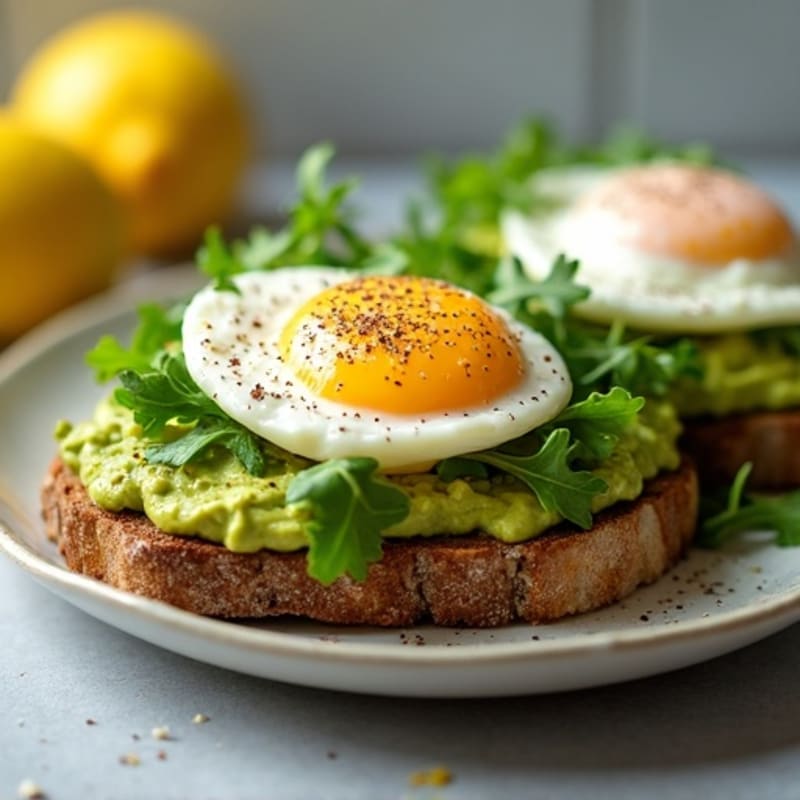 Creamy Avocado Toast with Jammy Eggs and Fresh Greens