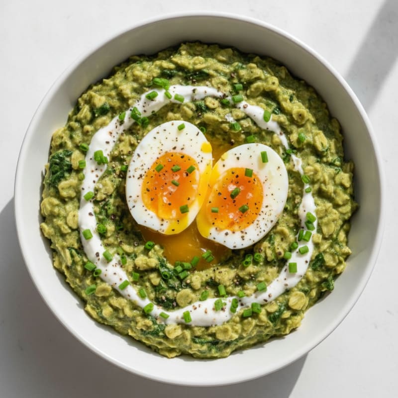 Spinach Egg White Oatmeal Bowl