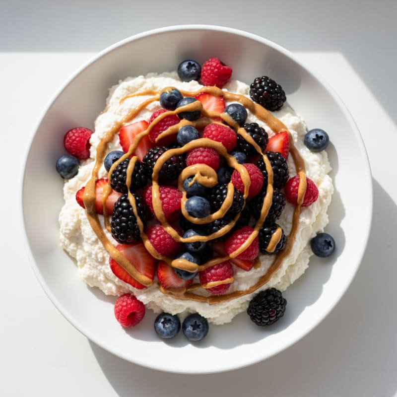 Creamy Greek Yogurt Protein Mousse with Mixed Berries