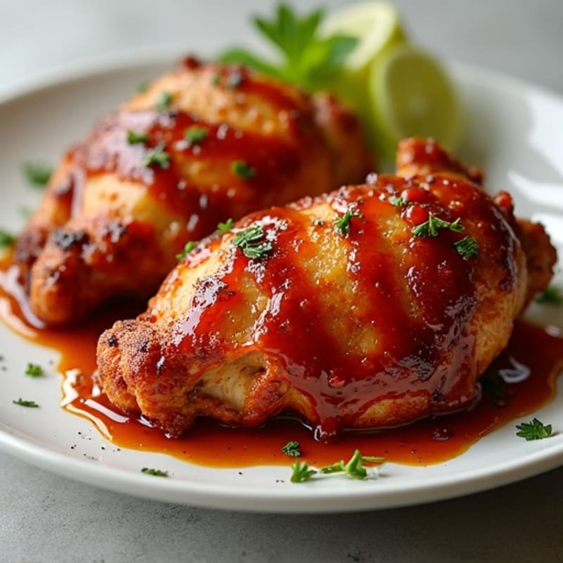 Crispy Baked Spicy BBQ Chicken Thighs