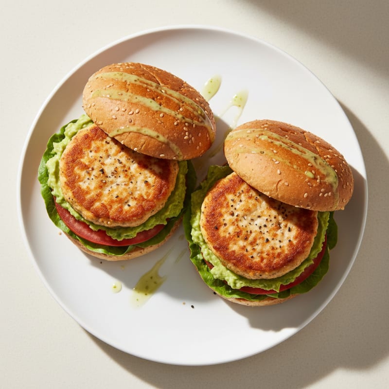 Golden Pan-Seared Chicken Burgers