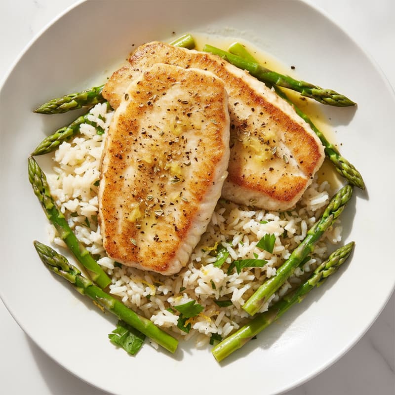Pan-Seared Tilapia with Lemon-Herb Rice