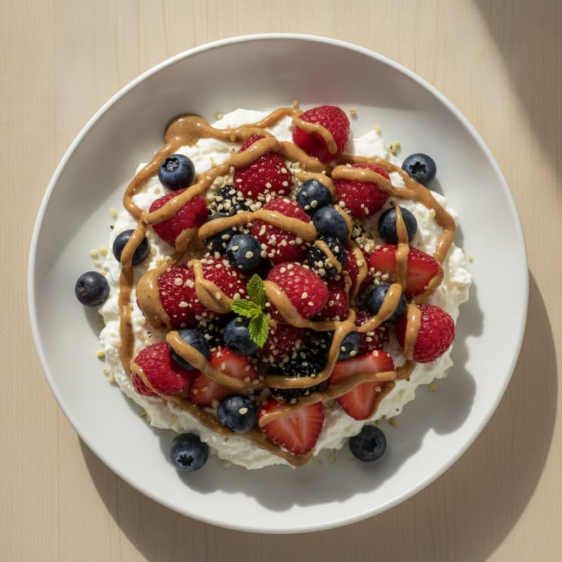 Silky Greek Yogurt Protein Pudding with Mixed Berries