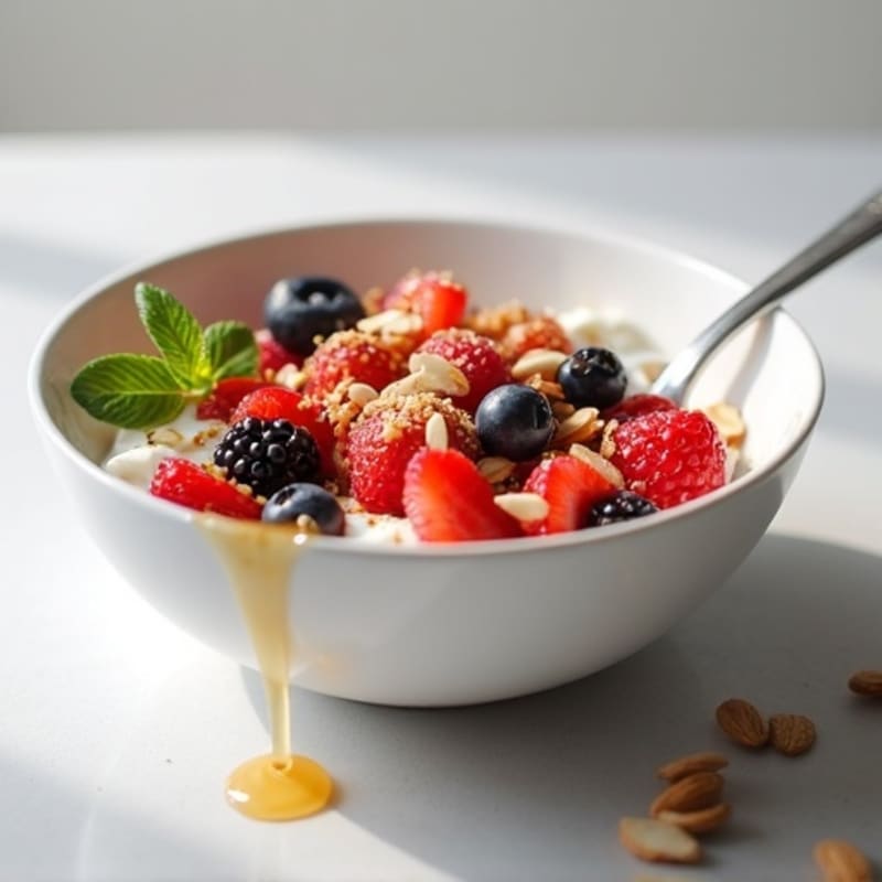 Honey-Drizzled Greek Yogurt Bowl with Fresh Berries