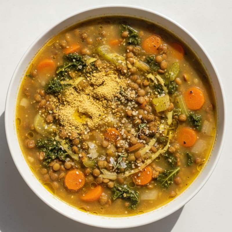 Hearty Garden Vegetable and Lentil Soup