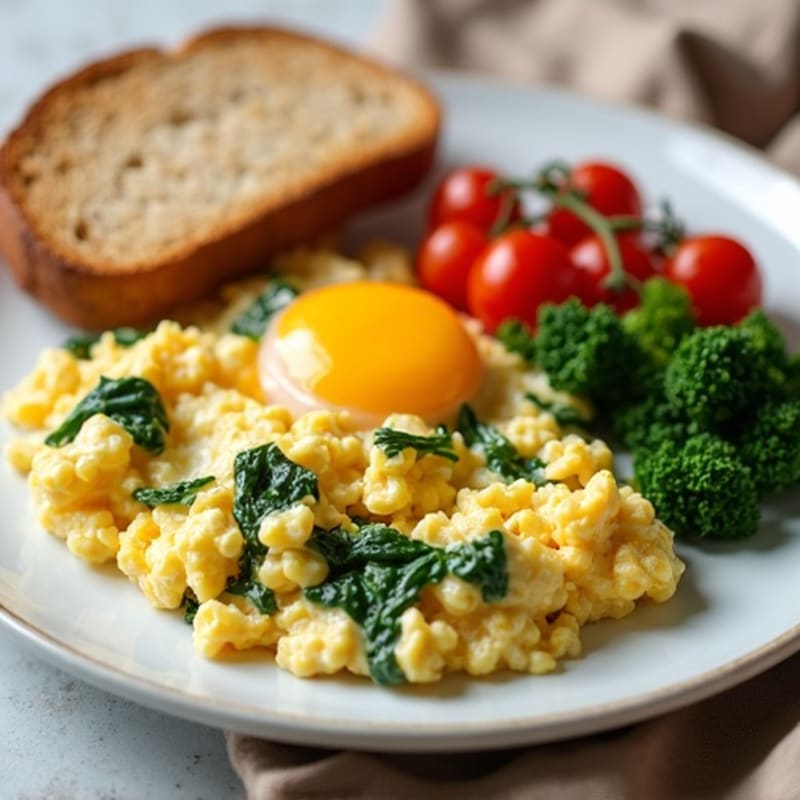 Egg White and Cottage Cheese Scramble with Spinach