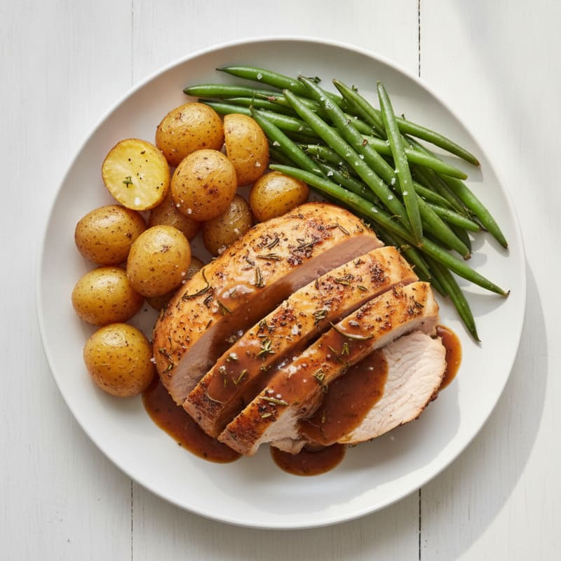 Herb-Roasted Turkey Breast with Pan Gravy