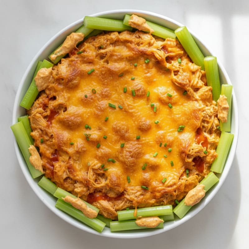 Clean Buffalo Chicken Dip with Celery Dippers