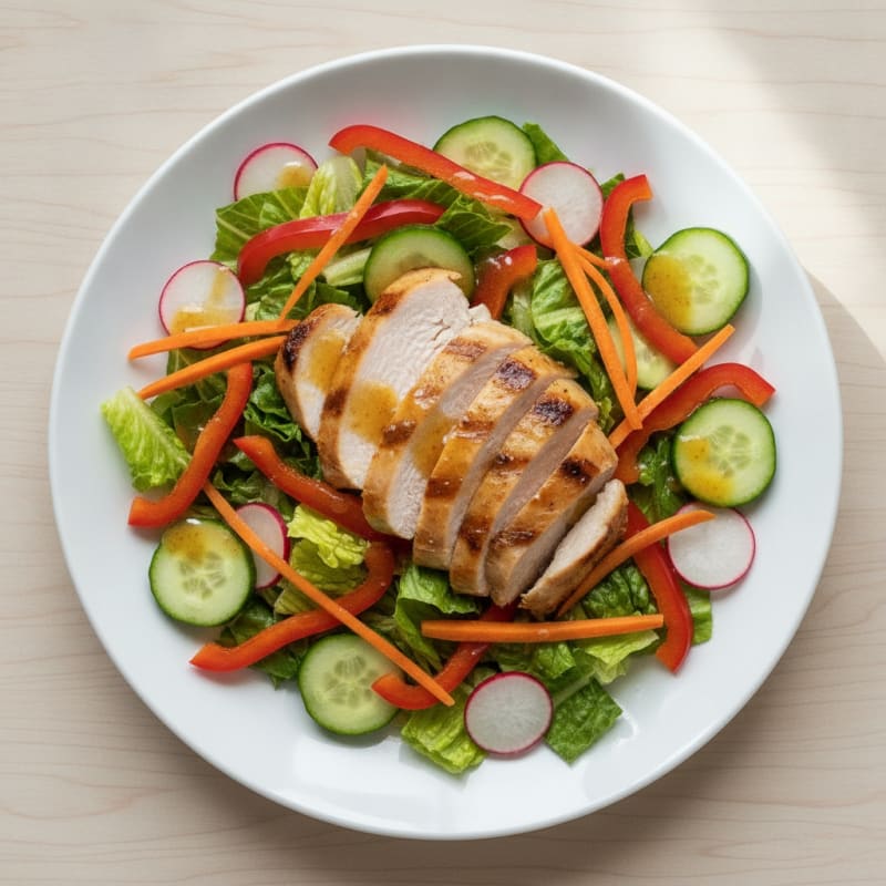 Grilled Turkey Breast Salad with Crunchy Veggies