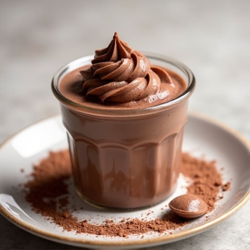 Chocolate Protein Mousse with Almond Butter Swirl