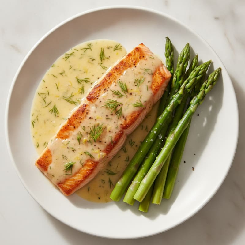 Pan-Seared Salmon with Lemon-Dill Sauce