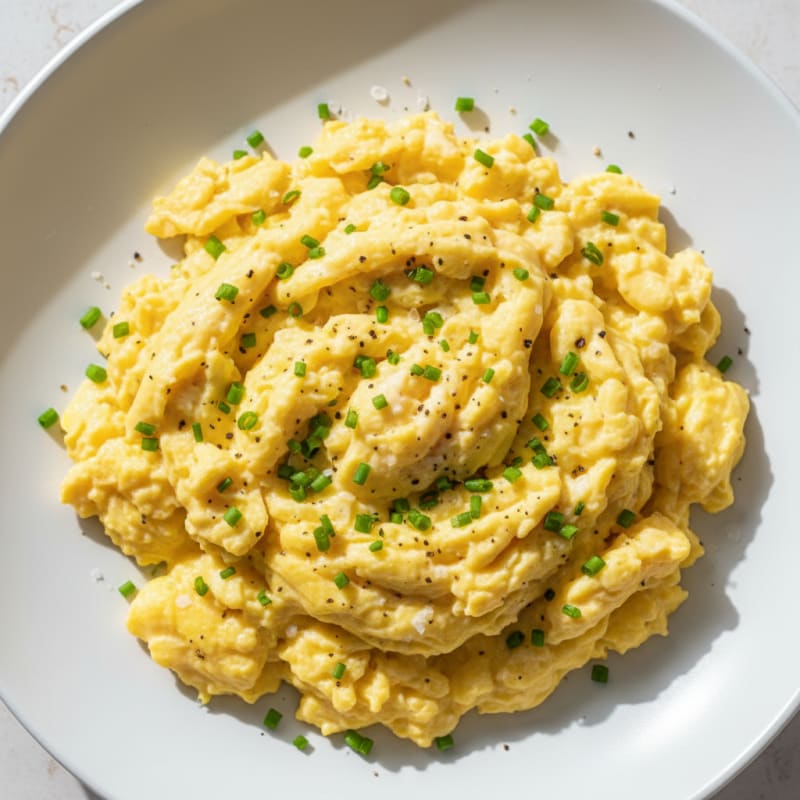 Fluffy Scrambled Eggs with Chives