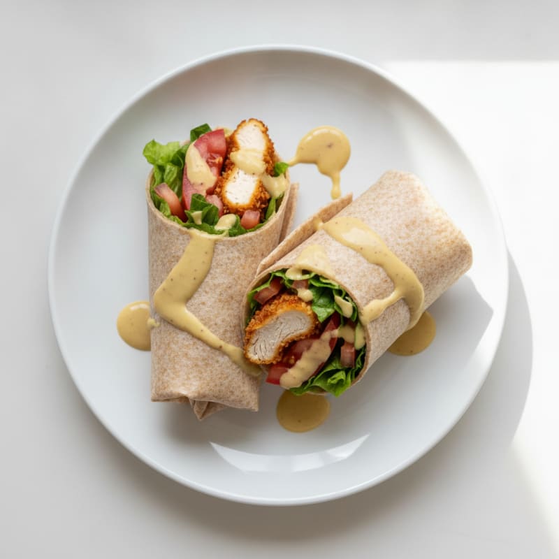 Baked Chicken Tender Wraps with Honey Mustard