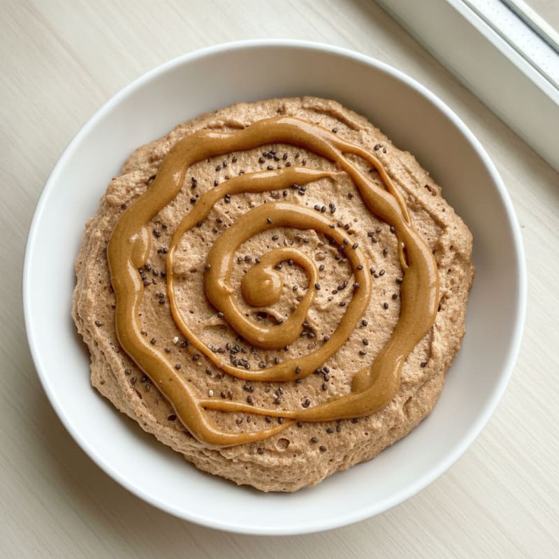 Silky Chocolate Protein Mousse with Almond Butter Swirl