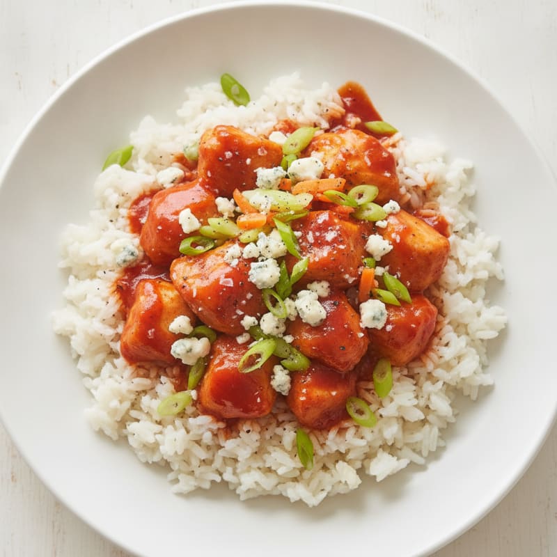 Buffalo Chicken and Blue Cheese Rice Bowl