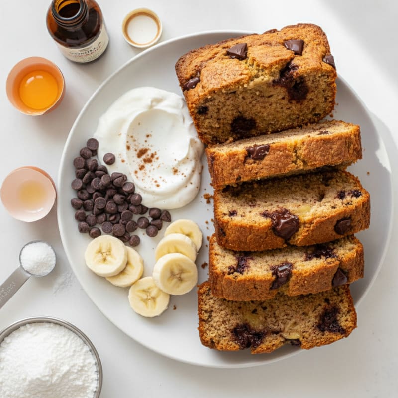 Coconut Flour Banana Chocolate Chip Loaf