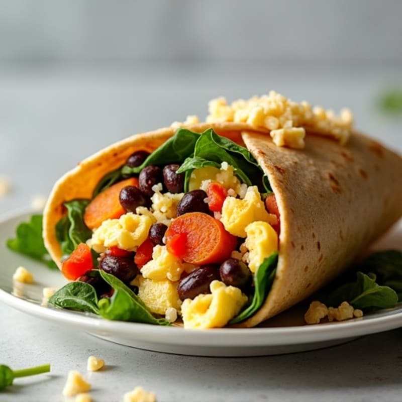 Protein-Packed Sweet Potato Black Bean Breakfast Burrito
